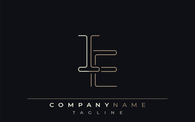 IE Abstract Line Style Logo. Minimalist Design Featuring the Letters I and E Abstract Line Style