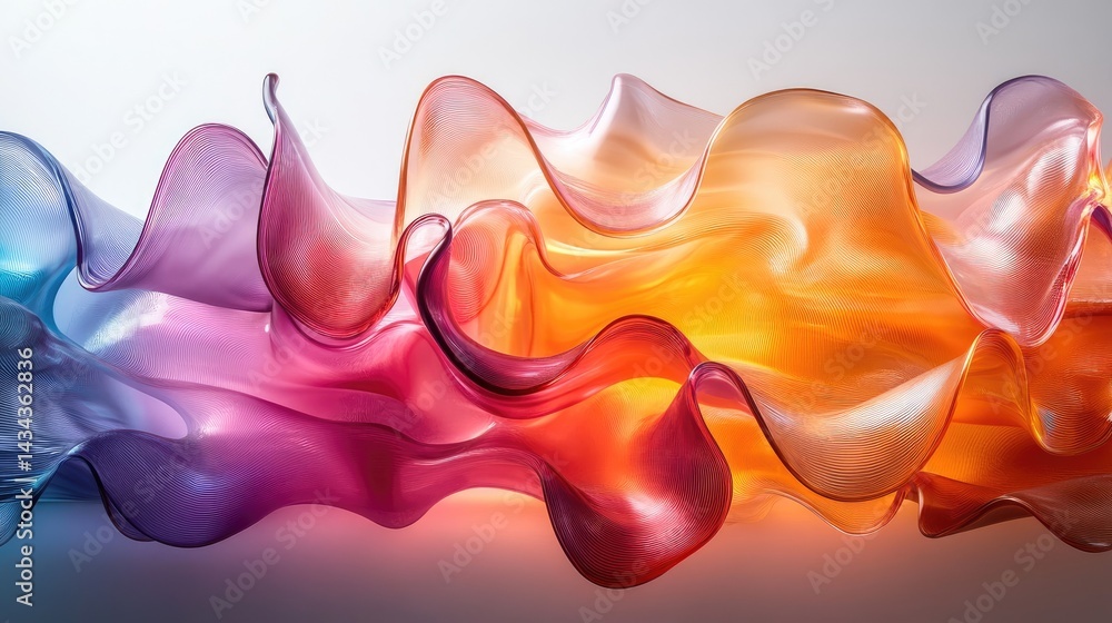 Poster abstract fluid shapes gradient color background modern art