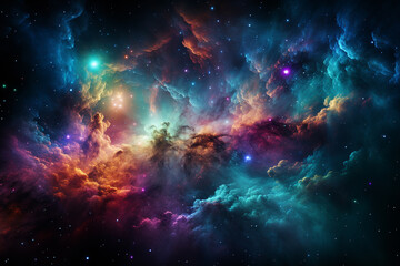 Naklejka premium Mesmerizing Display of Cosmic Fireworks Featuring Vibrant Colors