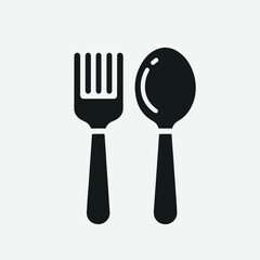 fork and spoon silhouette vector elements