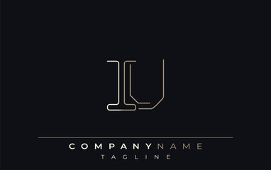 IU Abstract Line Style Logo. Minimalist Design Featuring the Letters I and U Abstract Line Style