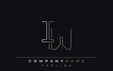 IW Abstract Line Style Logo. Minimalist Design Featuring the Letters I and W Abstract Line Style