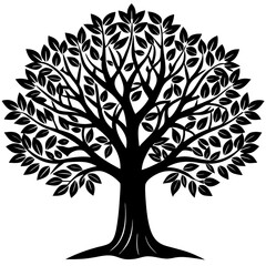 Obraz premium Diverse Tree Silhouette And Jungles Vectors