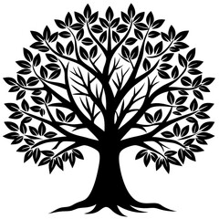 Obraz premium Diverse Tree Silhouette And Jungles Vectors