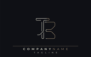 JB Abstract Line Style Logo. Minimalist Design Featuring the Letters J and B Abstract Line Style