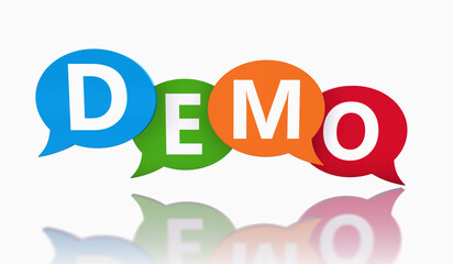 Demo Sign Colorful Speech Bubbles
