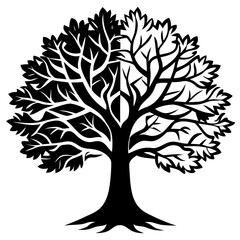 Obraz premium Diverse Tree Silhouette And Jungles Vectors