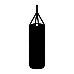 Black Silhouette of a Punching Bag forBoxing and Fighting Training in a Gym on a transparent background