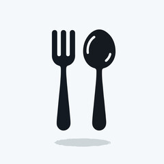 fork and spoon silhouette vector elements
