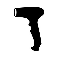 Silhouette of a hair dryer ,hair styling equipment on a transparent background