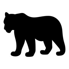 Black Silhouette of a Walking Bear ,Illustrative Wildlife Concept on a transparent background