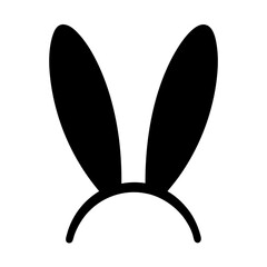 Black and Rabbit Ears HeadbandA Simple Silhouette for Easter Fun on a transparent background