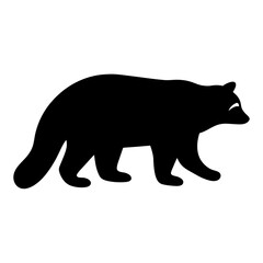 A Walking Black Bear Silhouetteon Depicting Wildlife and Nature on a transparent background