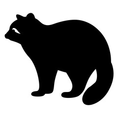 Raccoon Silhouette A Vector Graphicof the Nocturnal Mammal's Distinct Shape on a transparent background