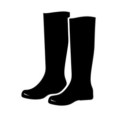 Silhouette of Tall Black Boots on afor Fashion or Equestrian Use on a transparent background