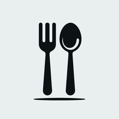 fork and spoon silhouette vector elements