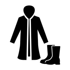 Rainy Day Gear Featuring Raincoat andBoots for Weather Protection and Style on a transparent background