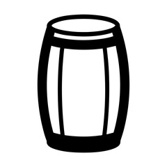 Black and silhouette of a classicbarrel design used for storage and aging liquids on a transparent background