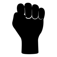 A symbol of power,a fist in solidarity and unity, a gesture of resistance and fight on a transparent background