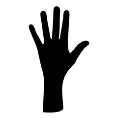 Black Silhouette of a Human Hand ona Signifying Gesture and Body Language on a transparent background