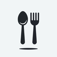 fork and spoon silhouette vector elements