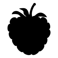 A striking silhouette of a ripe,delicious blackberry, embodying the essence of sweet and tangy summer indulgence on a transparent background