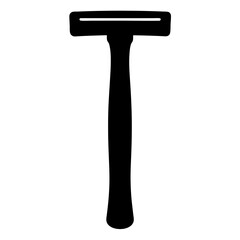 Monochrome Silhouette of a ClassicDouble Edge Safety Razor for Shaving on a transparent background