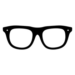 Fototapeta premium Black framed glasses with diamond accents on the sides,showcasing a minimalist design style on a transparent background