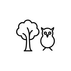 tree and vector illustration of a bird 