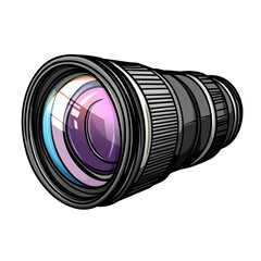 A high-quality camera lens with intricate details, showcasing its precision and clarity, essential for photography enthusiasts.