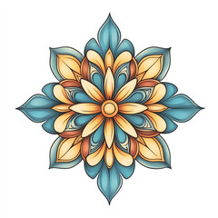 A vibrant and intricate floral mandala design, showcasing harmonious colors and patterns, perfect for artistic projects and decor.