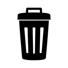 Simple Trash Can Icon Symbolizing Waste,Recycling, and Cleanliness for Designs and Illustrations on a transparent background