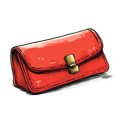 A vibrant red wallet featuring a sleek design and shiny clasp, perfect for organizing essentials with style and convenience.
