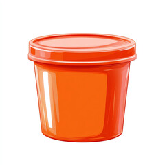 Bright orange container ideal for storage, showcasing a modern design perfect for various creative applications.