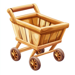 A vintage wooden toy cart with wheels, perfect for children's playtime and imaginative adventures.
