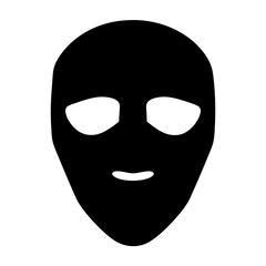 Minimalist Black Alien Face Iconon Depicting Extraterrestrial Life on a transparent background