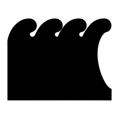 Black Waves Silhouette Representing Ocean,Water, Sea or Natural Element Pattern Design on a transparent background