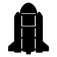 Black and space shuttle iconsuitable for design for space exploration on a transparent background