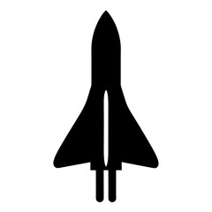 Silhouette of a Space Shuttle Readyfor Launch A Bold and Iconic Design on a transparent background