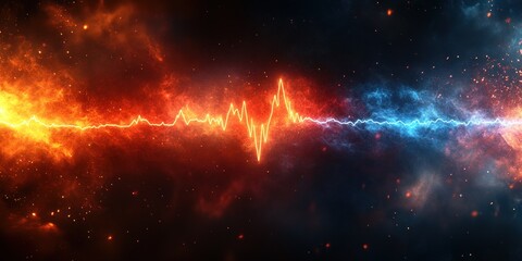 Naklejka premium Cosmic clash of opposing energies.