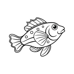 Wrasse Fish Lineart Vector