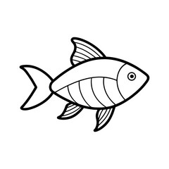 Kuhli Loach Fish Outline Vector