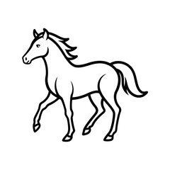 Wild Horse Outline Vector