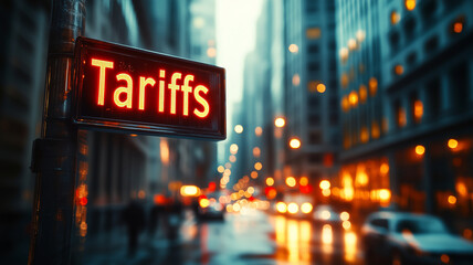 Impact of tariffs on stock market dynamics in bustling city life