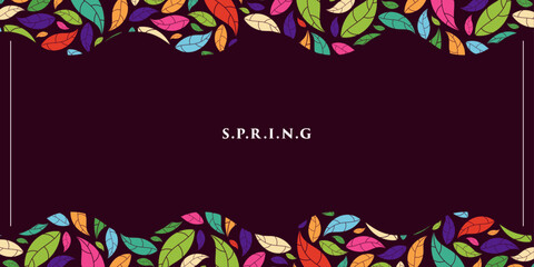 spring background designs. colorful leaf, leaves, foliage vector. aesthetic concept poster, greeting card or banners