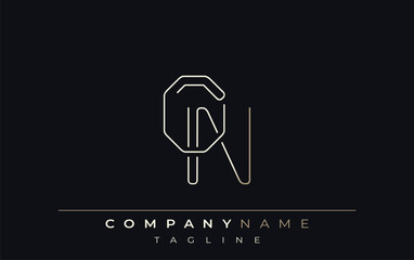 ON Abstract Line Style Logo. Minimalist Design Featuring the Letters O and N Abstract Line Style