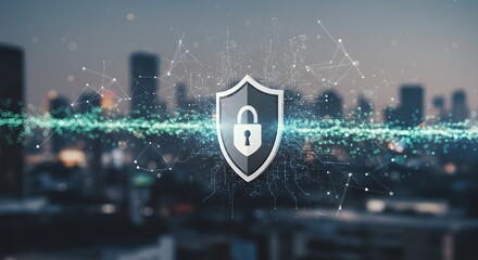 Naklejka premium Digital Data Protection and Cyber Security Concept Illustration