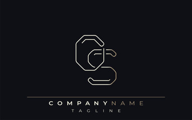 OS Abstract Line Style Logo. Minimalist Design Featuring the Letters O and S Abstract Line Style