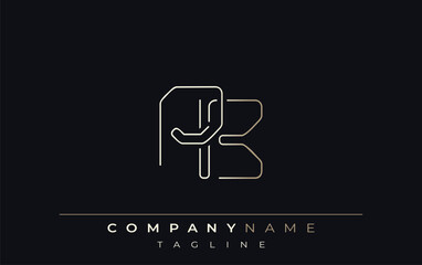 PB Abstract Line Style Logo. Minimalist Design Featuring the Letters P and B Abstract Line Style