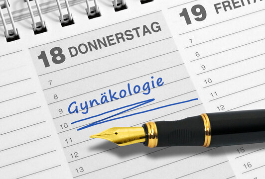 Terminnotiz auf dem Kalender; Gyn&auml;kologie